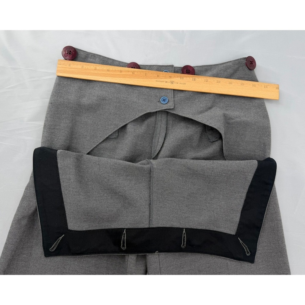 Paul Smith Blue Pants Womens 42 Gray Cotton Wide Leg Made in Italy - Picture 10 of 10